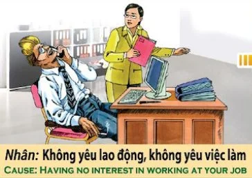 Tranh nhân quả, Nhân Không yêu lao động, không yêu việc làm